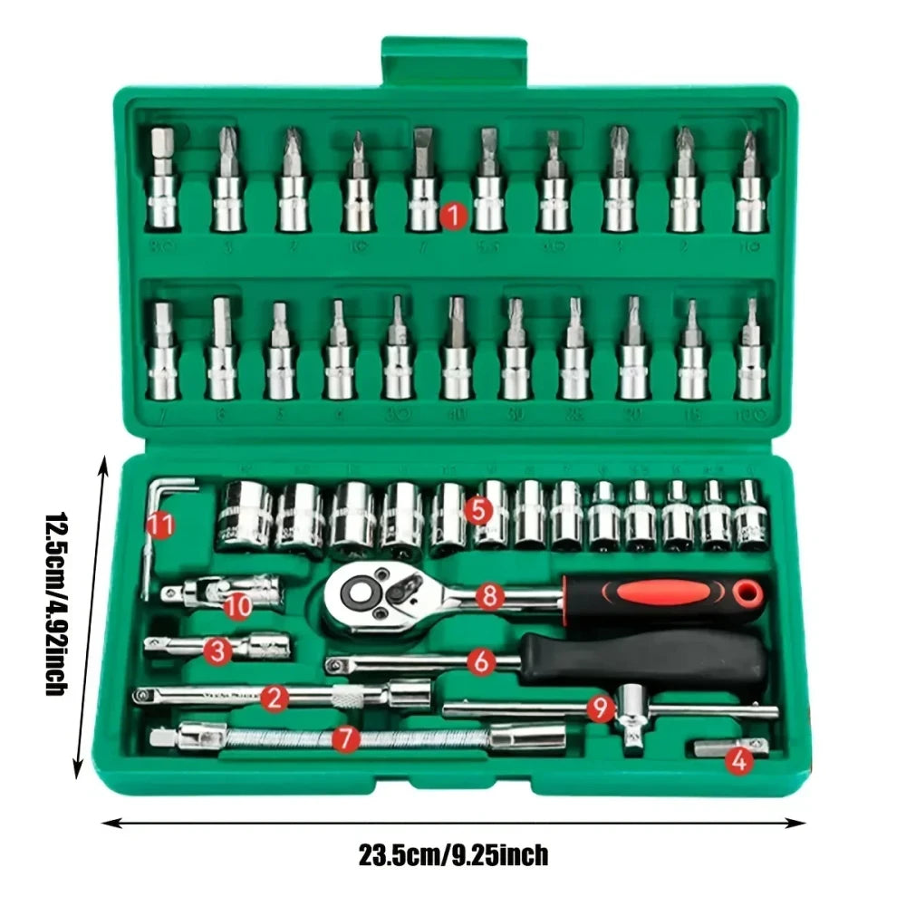 Set Completo de Herramientas Métricas para Mecánica