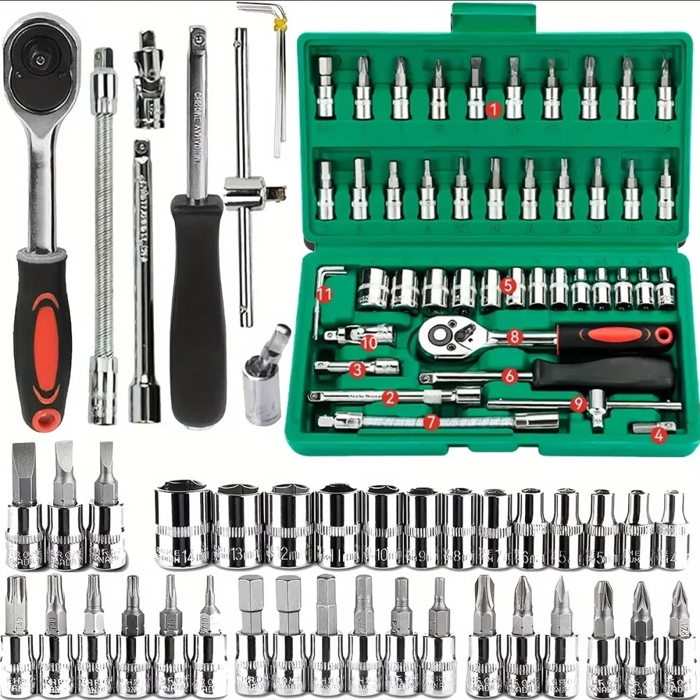 Set Completo de Herramientas Métricas para Mecánica