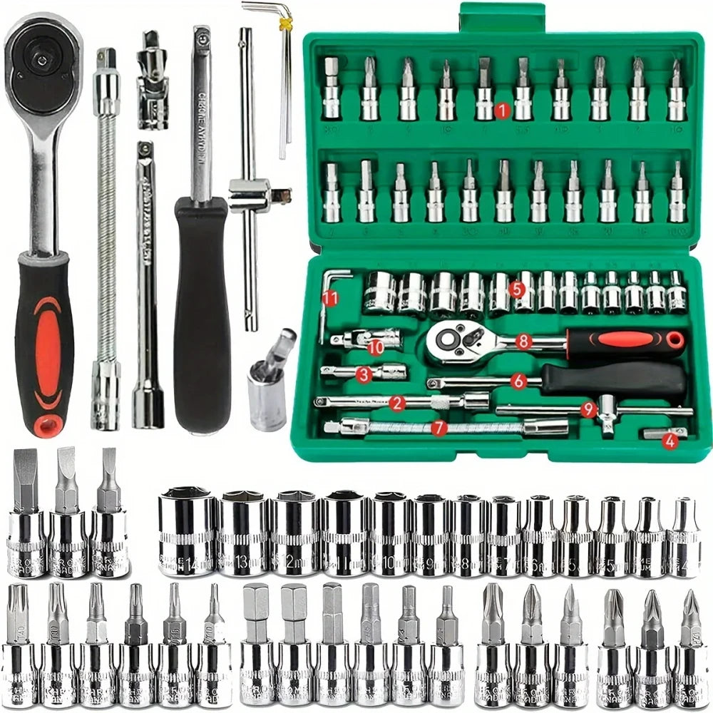 Set Completo de Herramientas Métricas para Mecánica