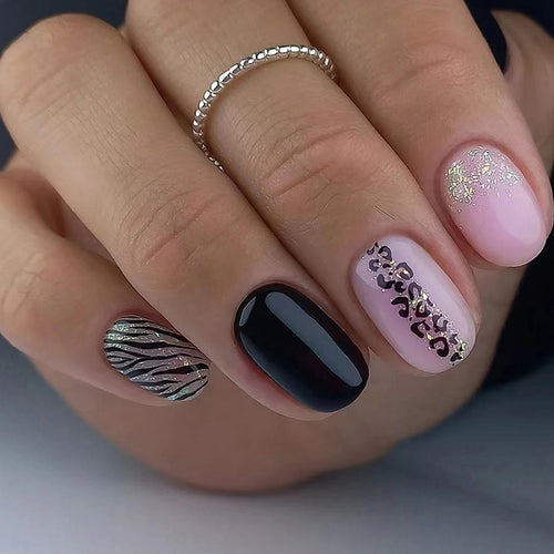 Kit de Uñas Postizas con Pegamento y Pegatinas de Gel Reutilizables