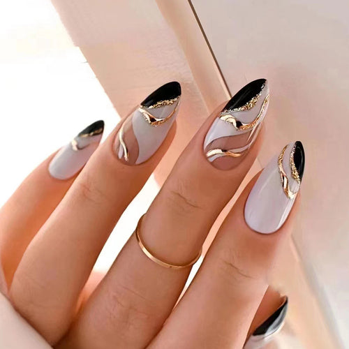 Kit de Uñas Postizas con Pegamento y Pegatinas de Gel Reutilizables Tips