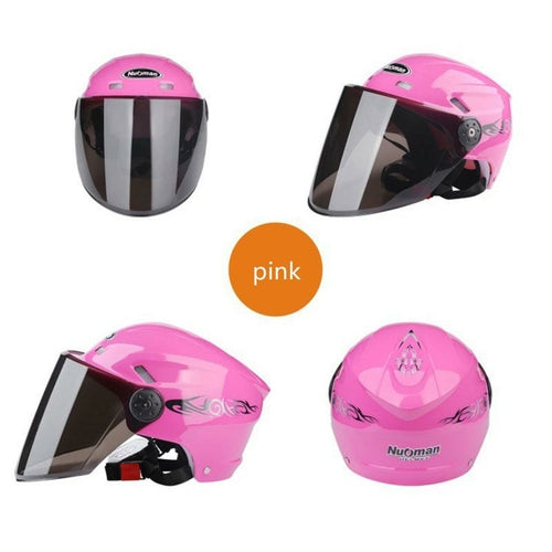 Casco Moto Cara Abierta con Visera y Protección Solar Negro Racing Off