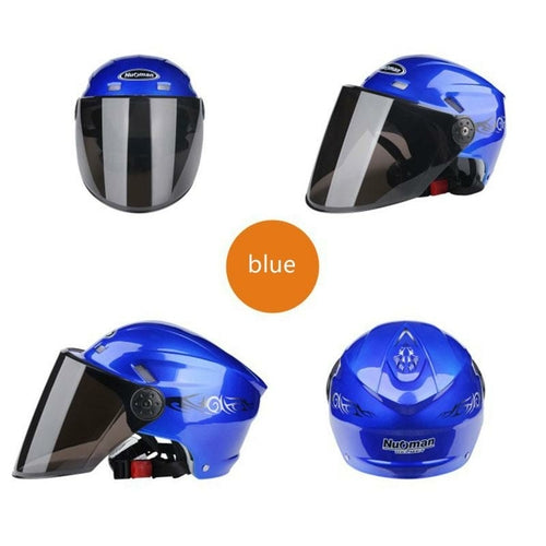 Casco Moto Cara Abierta con Visera y Protección Solar Negro Racing Off